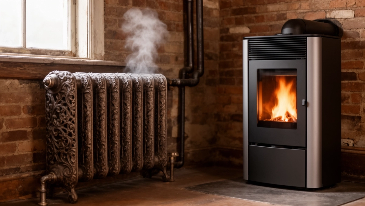 Piec na pellet a grzejniki żeliwne