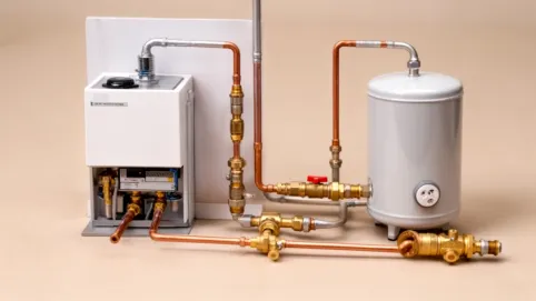 Schemat podłączenia pieca gazowego jednofunkcyjnego z zasobnikiem